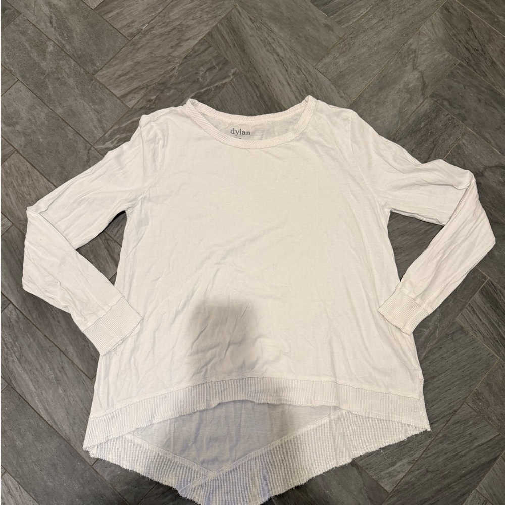Dylan Women's White Long Sleeve Asymmetrical Top